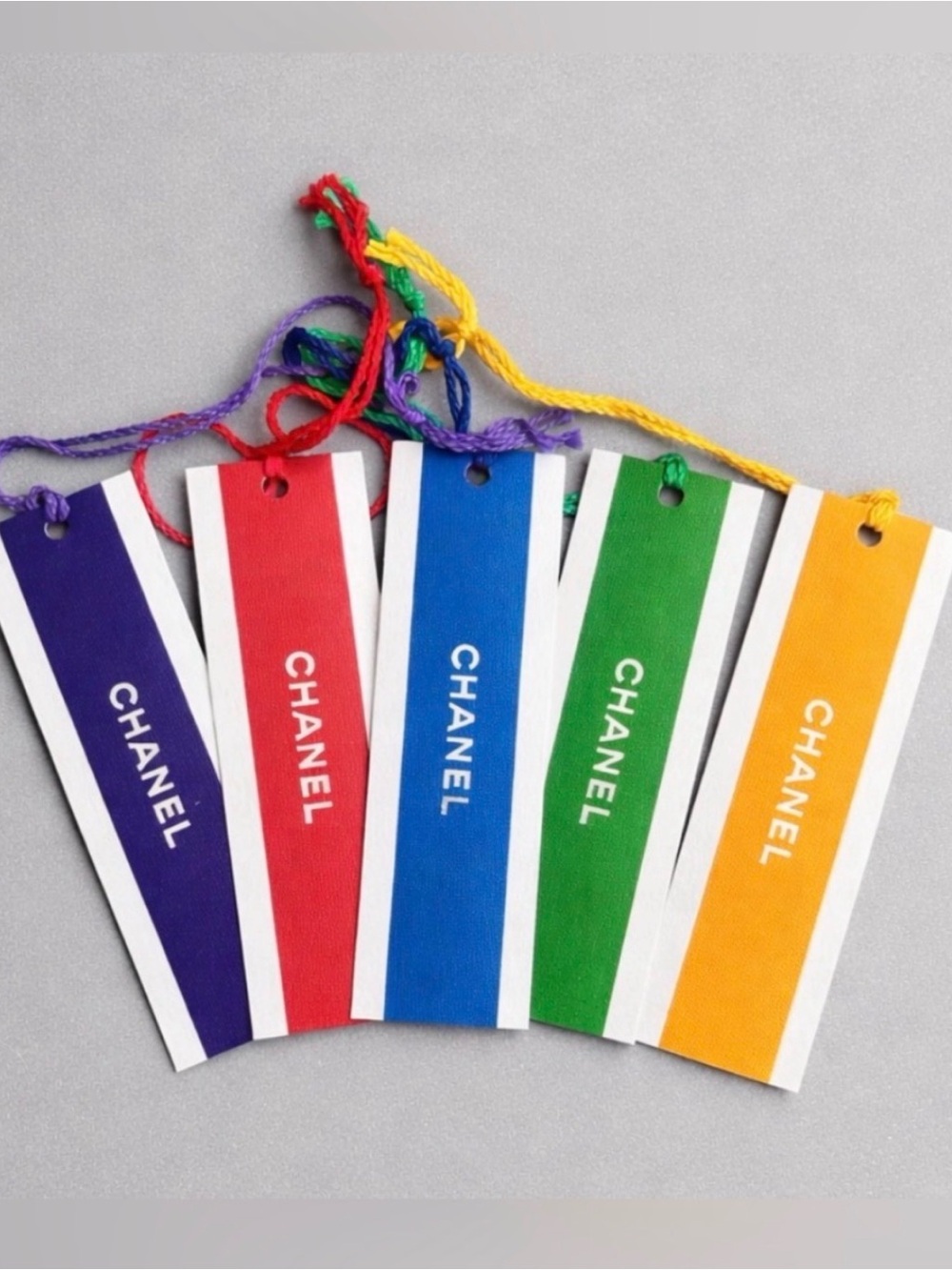 CHANEL Boutique Gift Tags Set of 5 Sealed Rainbow Colors Rare Collectible